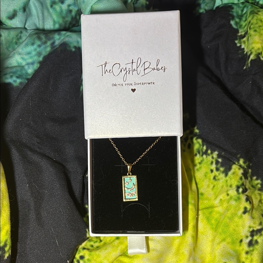 The Moon 🌙 tarot card 18kt gold plated AUTHENTIC Necklace The Crystal Babes